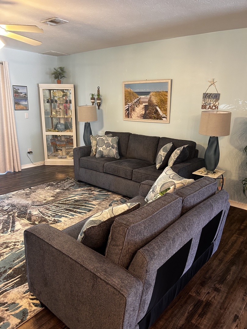Living room with sleeper sofa