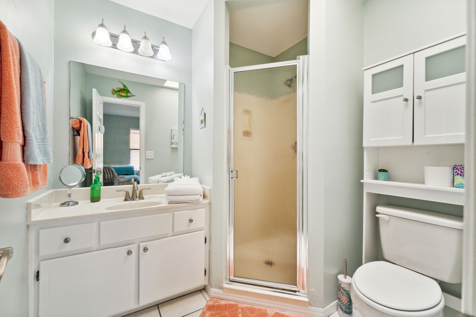 1st bathroom with standing shower