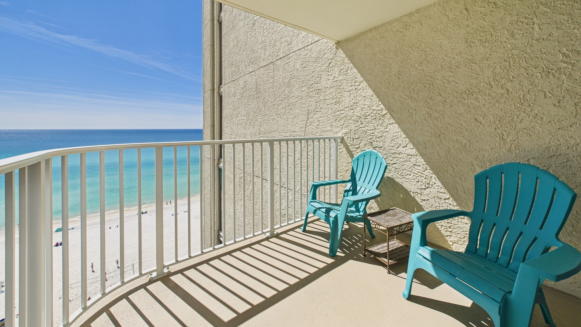 Private balcony with seating and scenic views