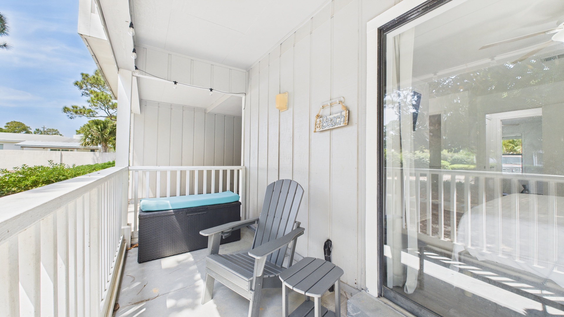 Deck with ample seating and a beautiful view