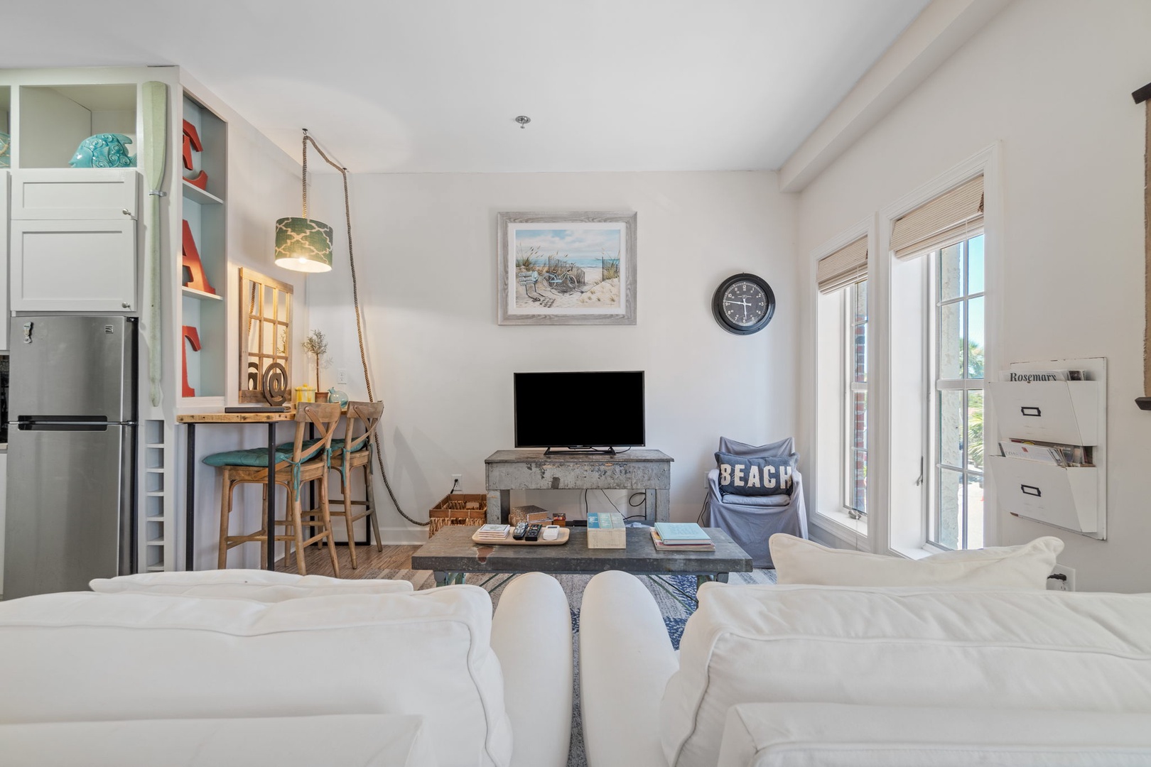 Living area with sleeper sofa