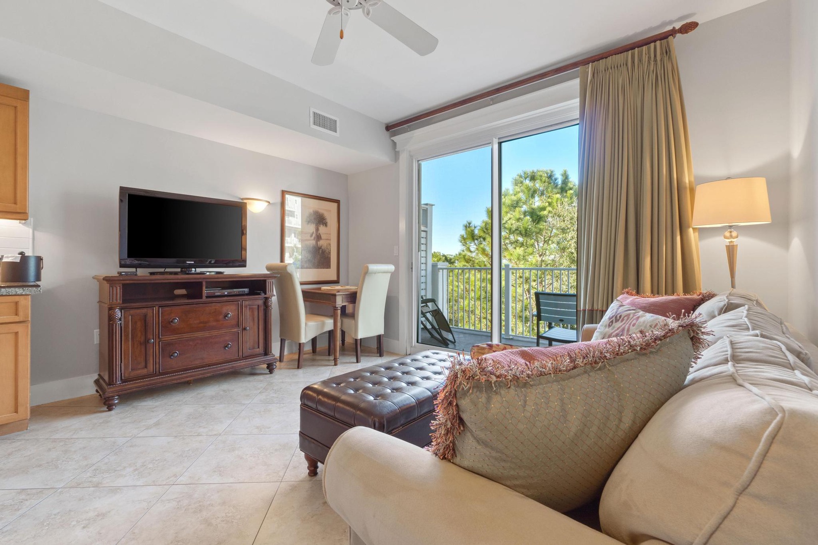 Living area with sleeper sofa