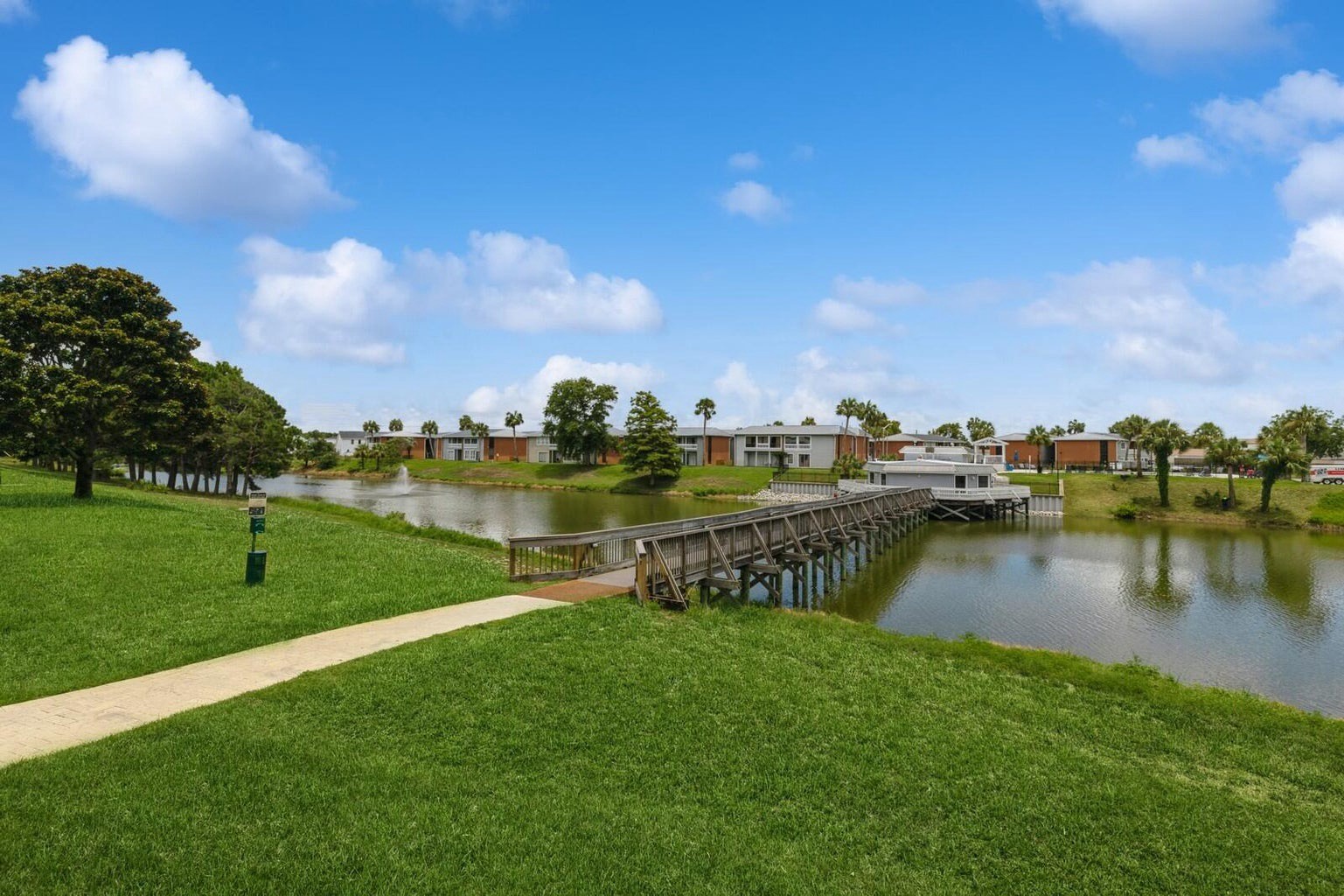 Boardwalk over lake