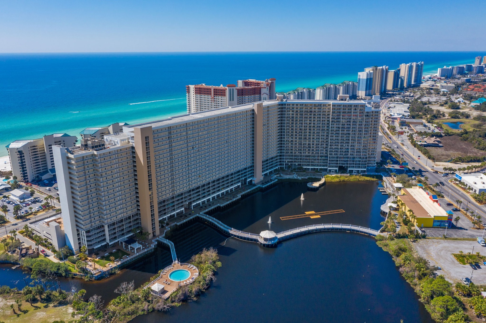 Aerial view of Laketown Wharf