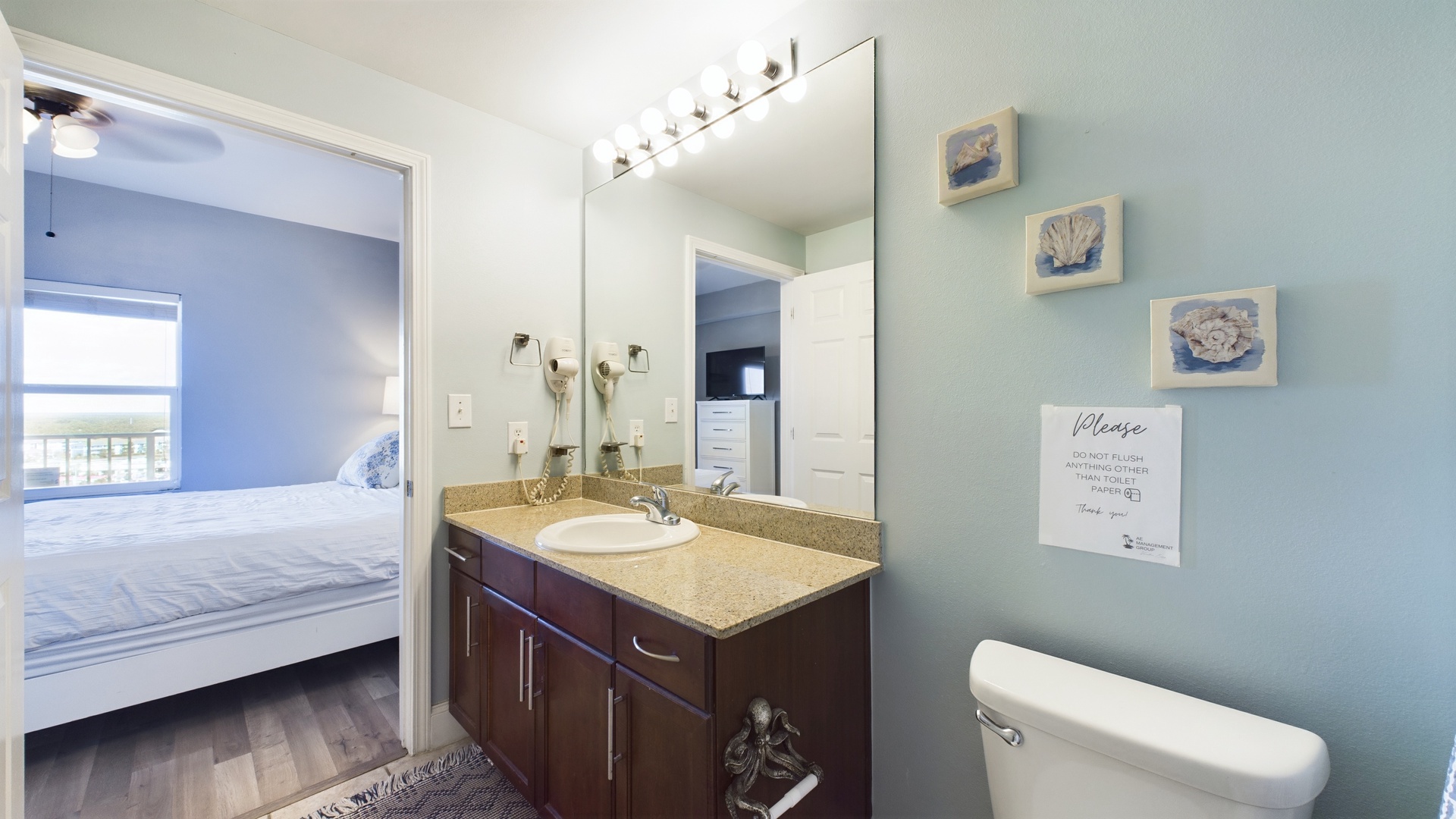 Primary bathroom with shower and tub combo