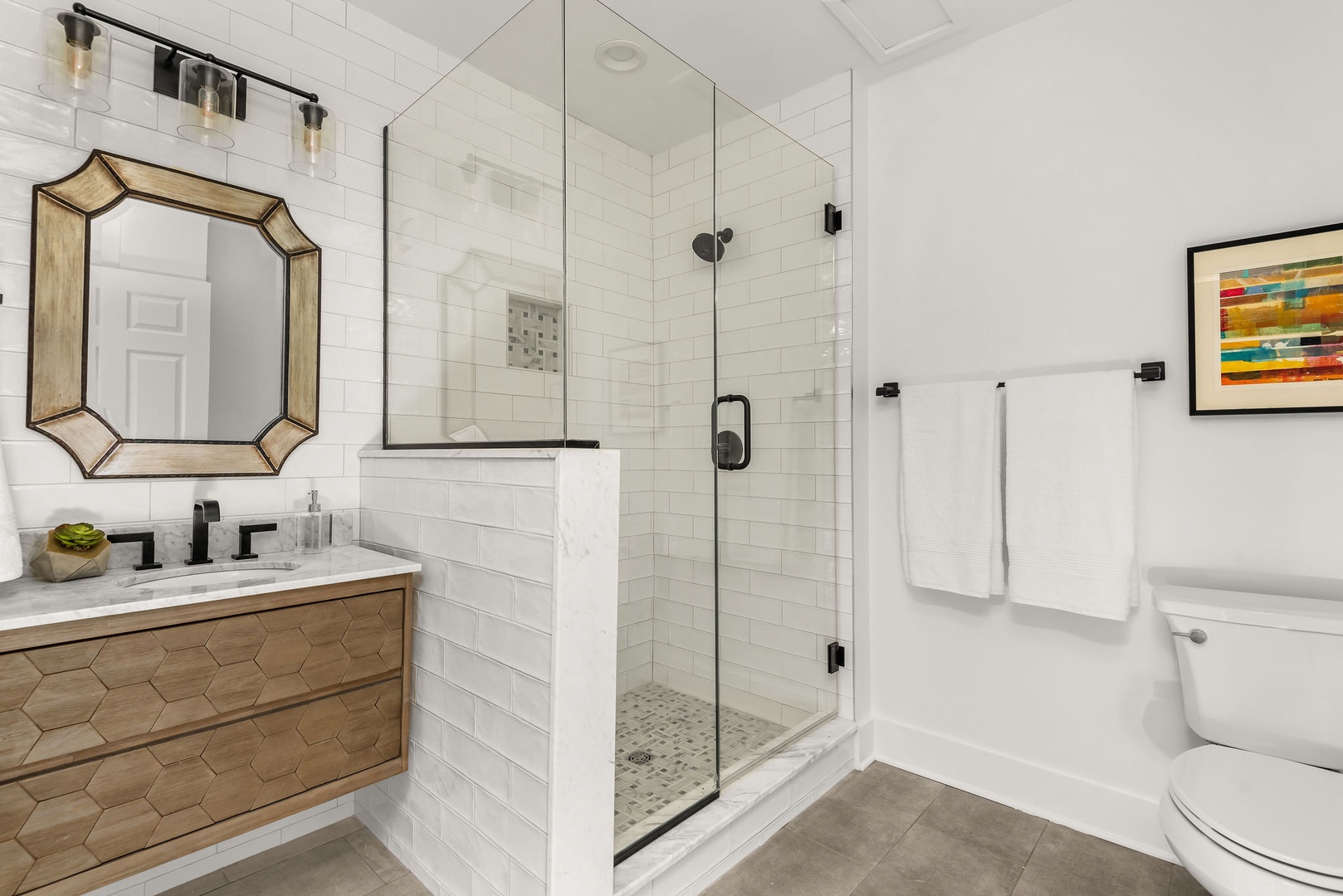 Downstairs Full bathroom with Glass Shower