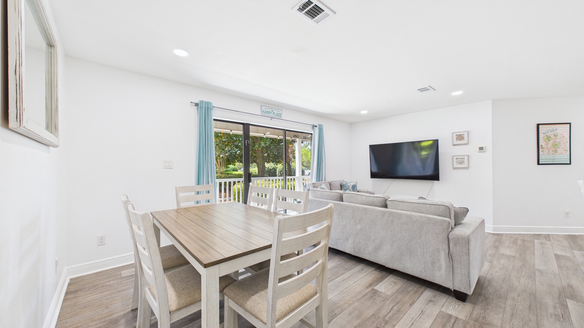 Dining table and living area