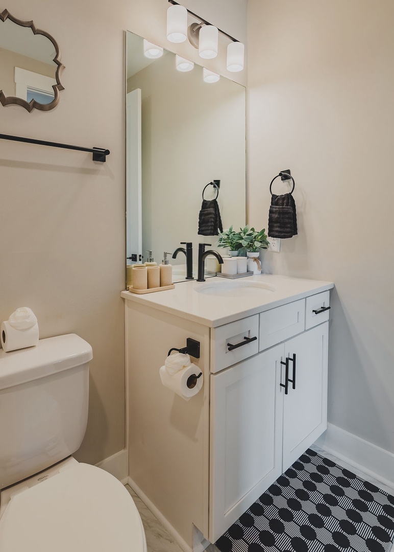 Full bathroom with shower and tub combo