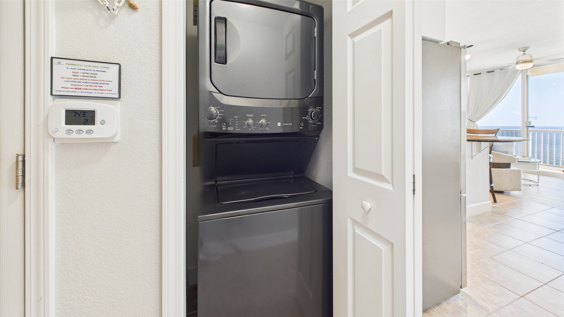 Washer and dryer machine in closet