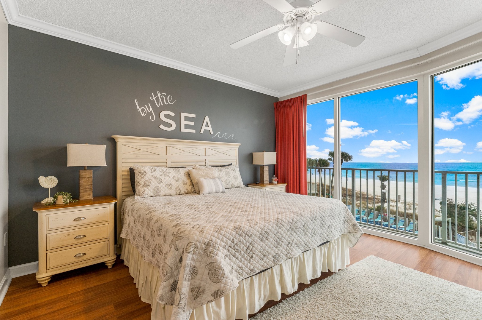 Master bedroom with king-sized bed