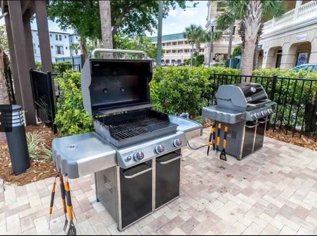 2 Grills by the Pool area