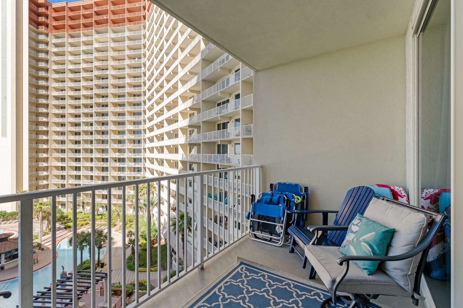 Balcony seating and view
