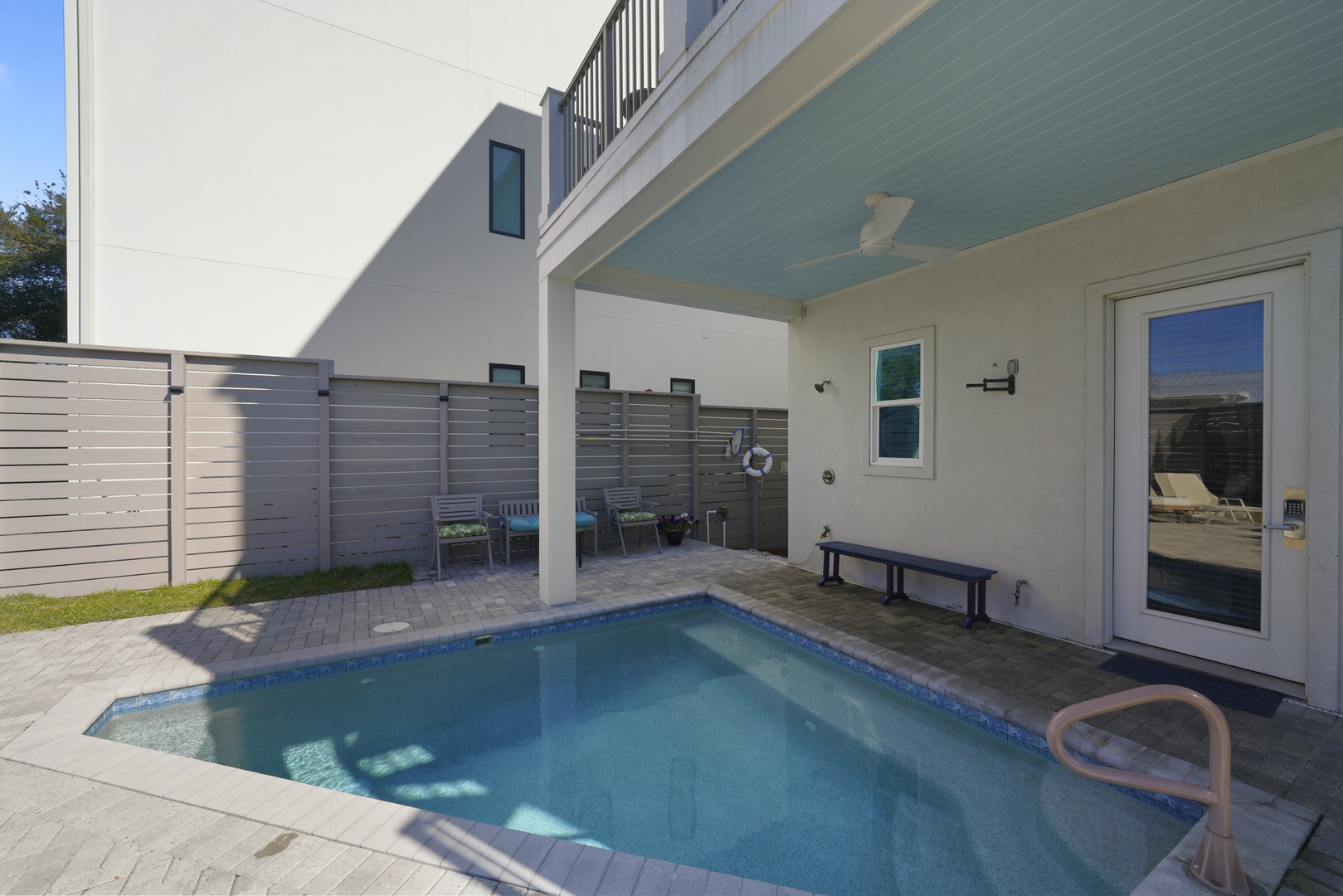 Private pool and fenced back yard