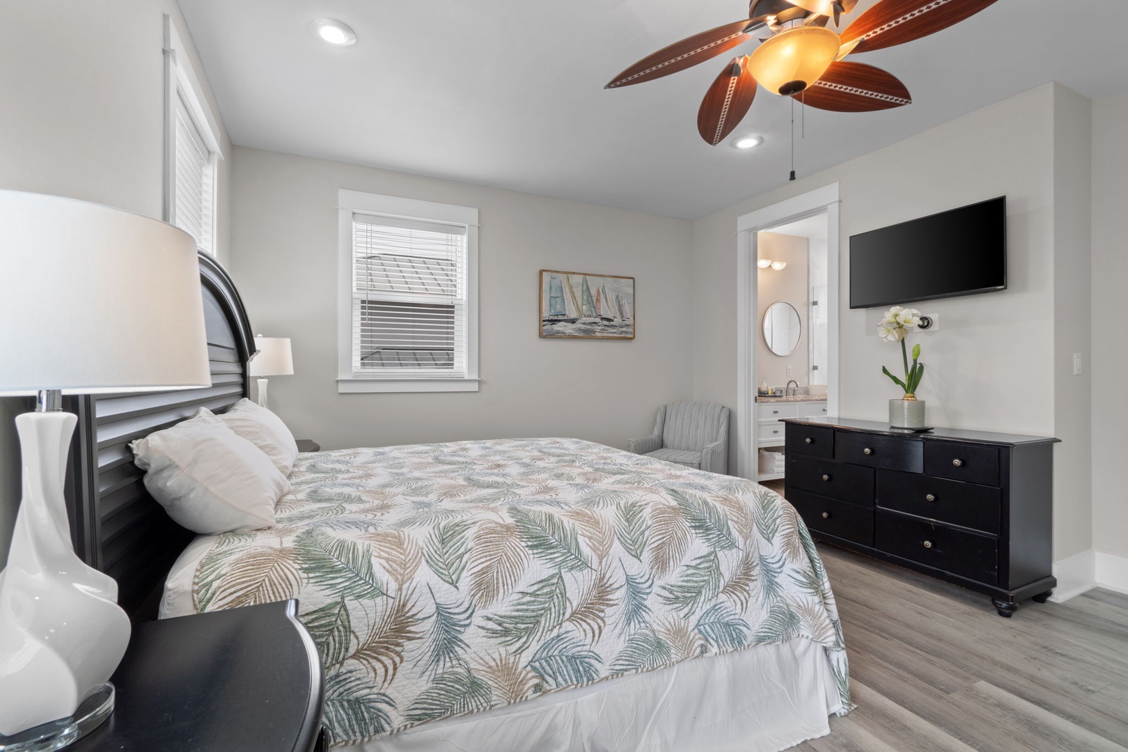 3rd floor bedroom with a king bed and queen sleeper sofa