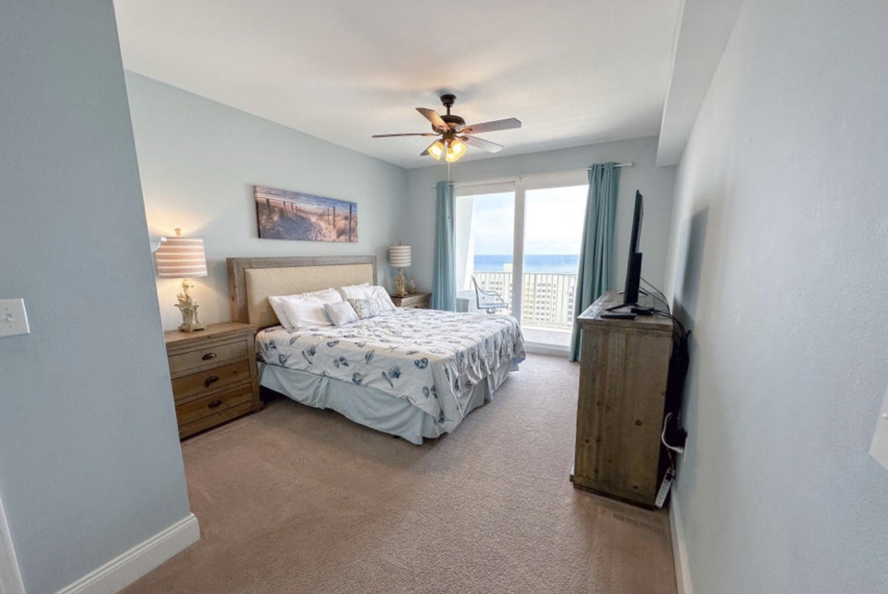 Master bedroom with king-sized bed