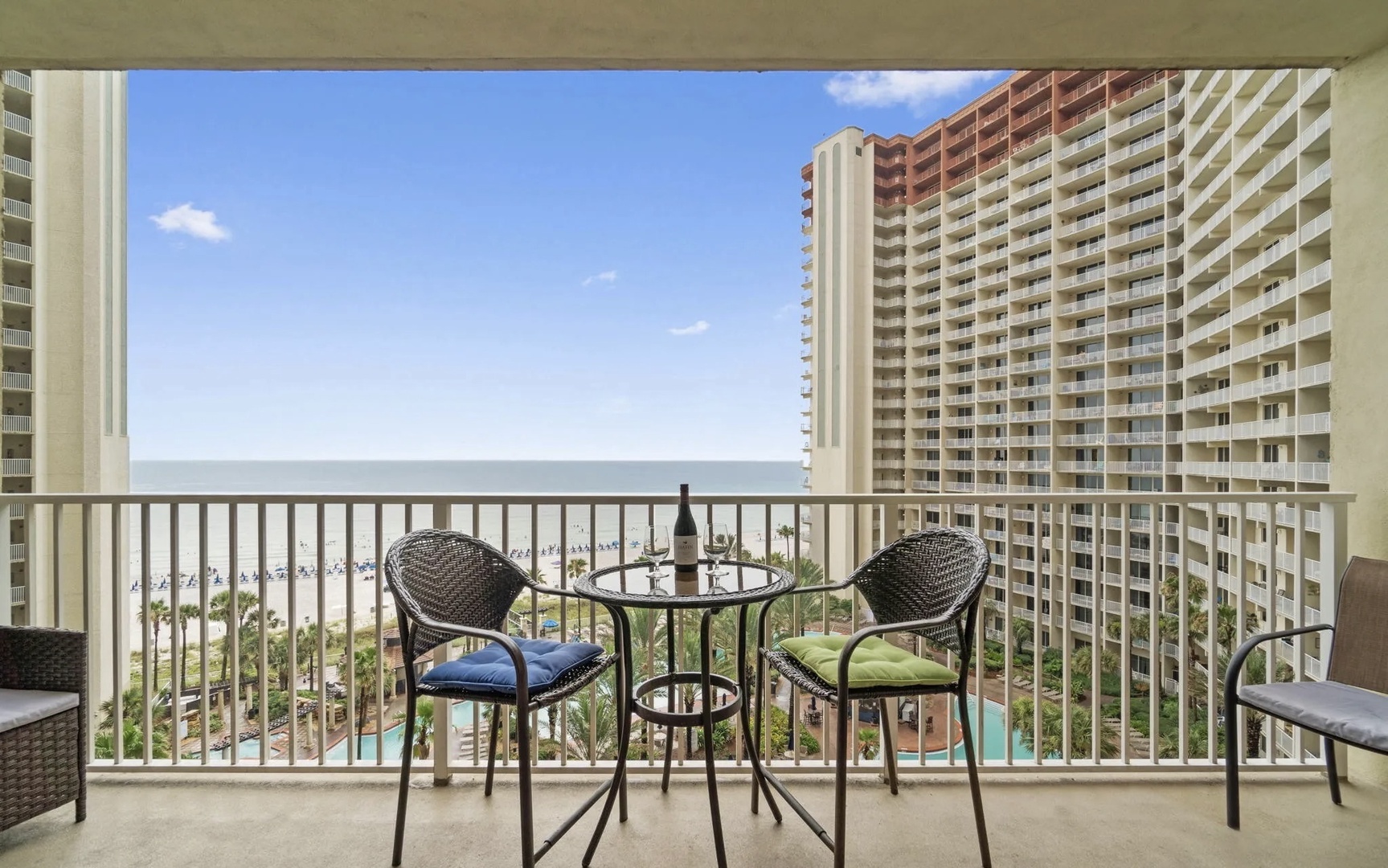 819 Shores of Panama balcony overlooking resort.