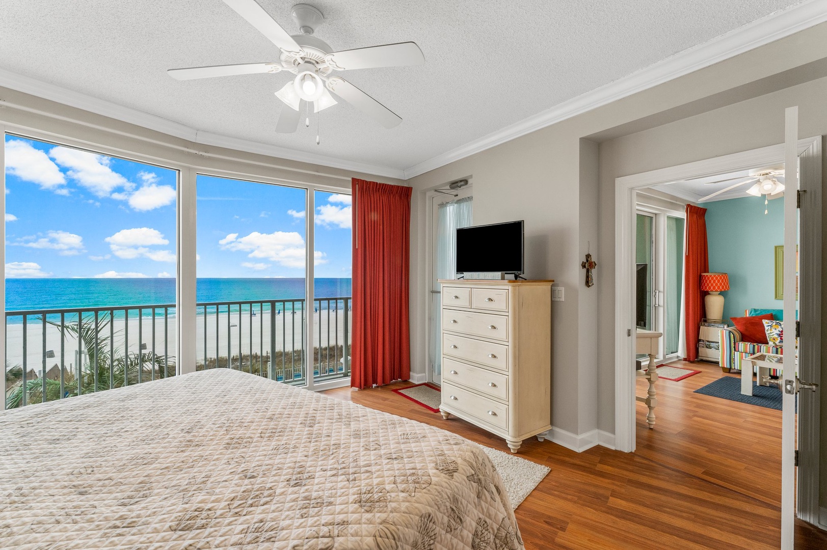 Master bedroom with king-sized bed