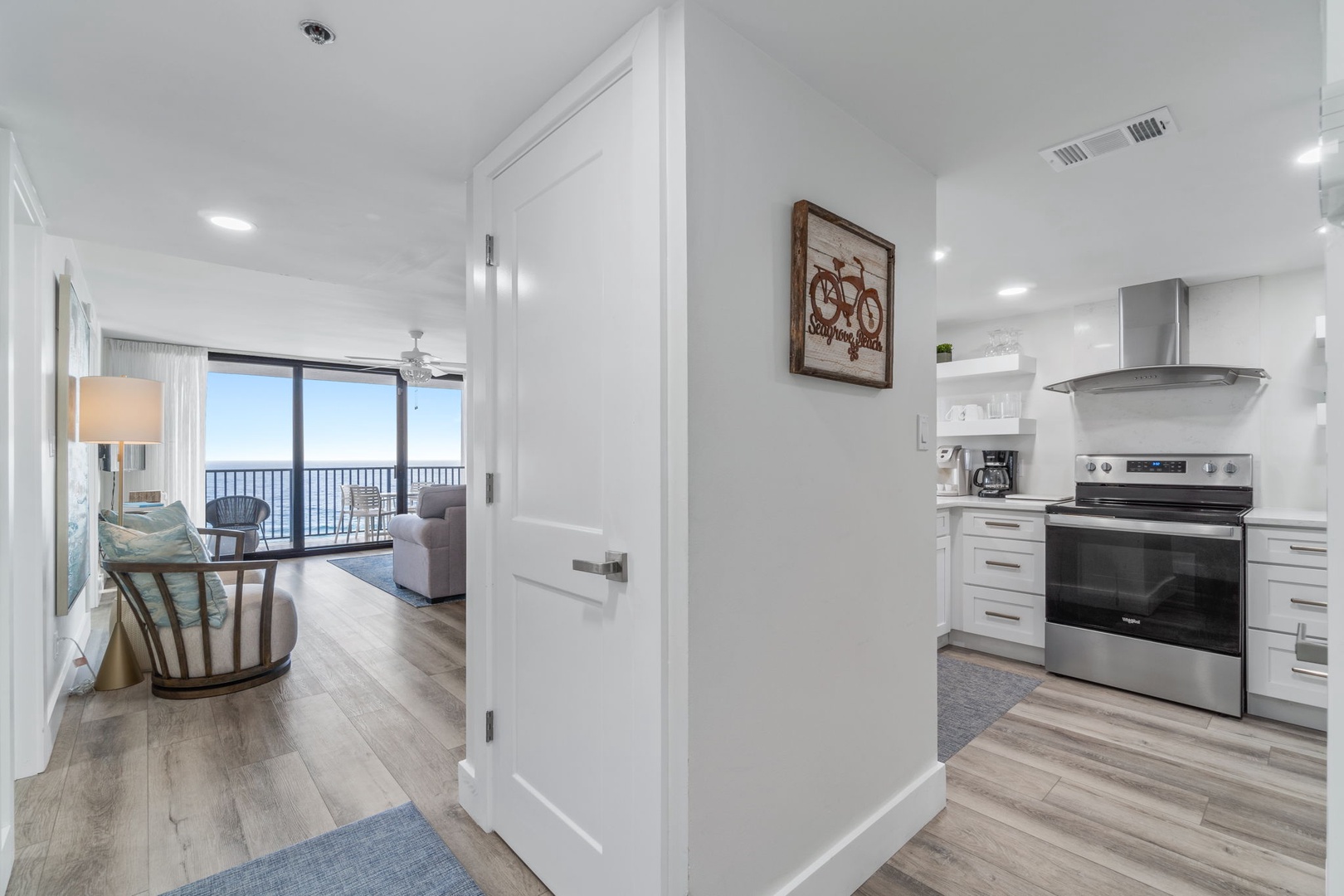 Entry way to the kitchen and living room