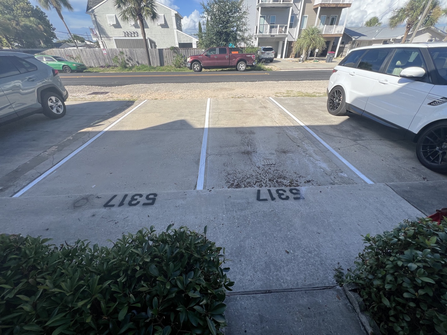 2 reserved parking spaces labled 5317