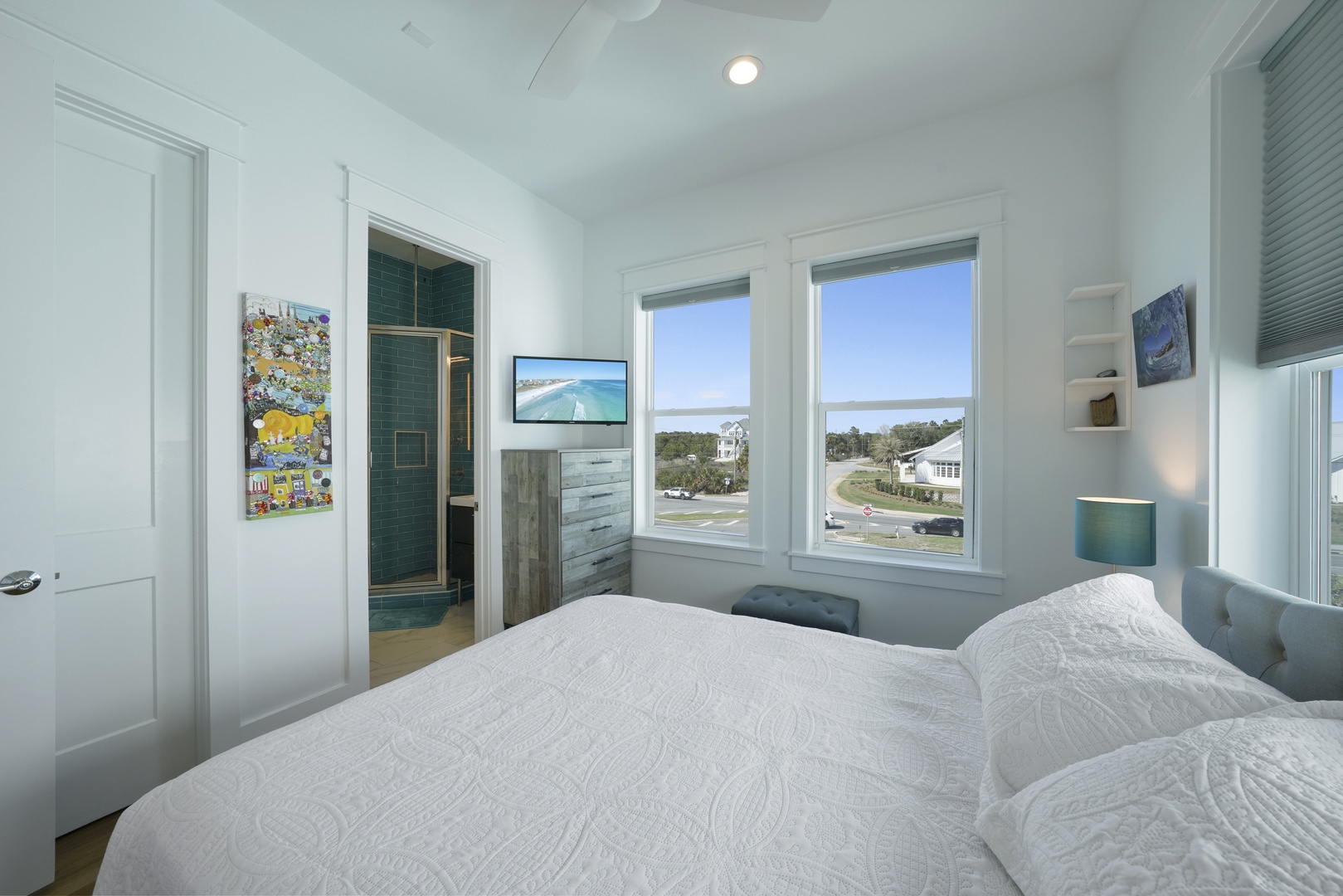 3rd floor bedroom with queen bed