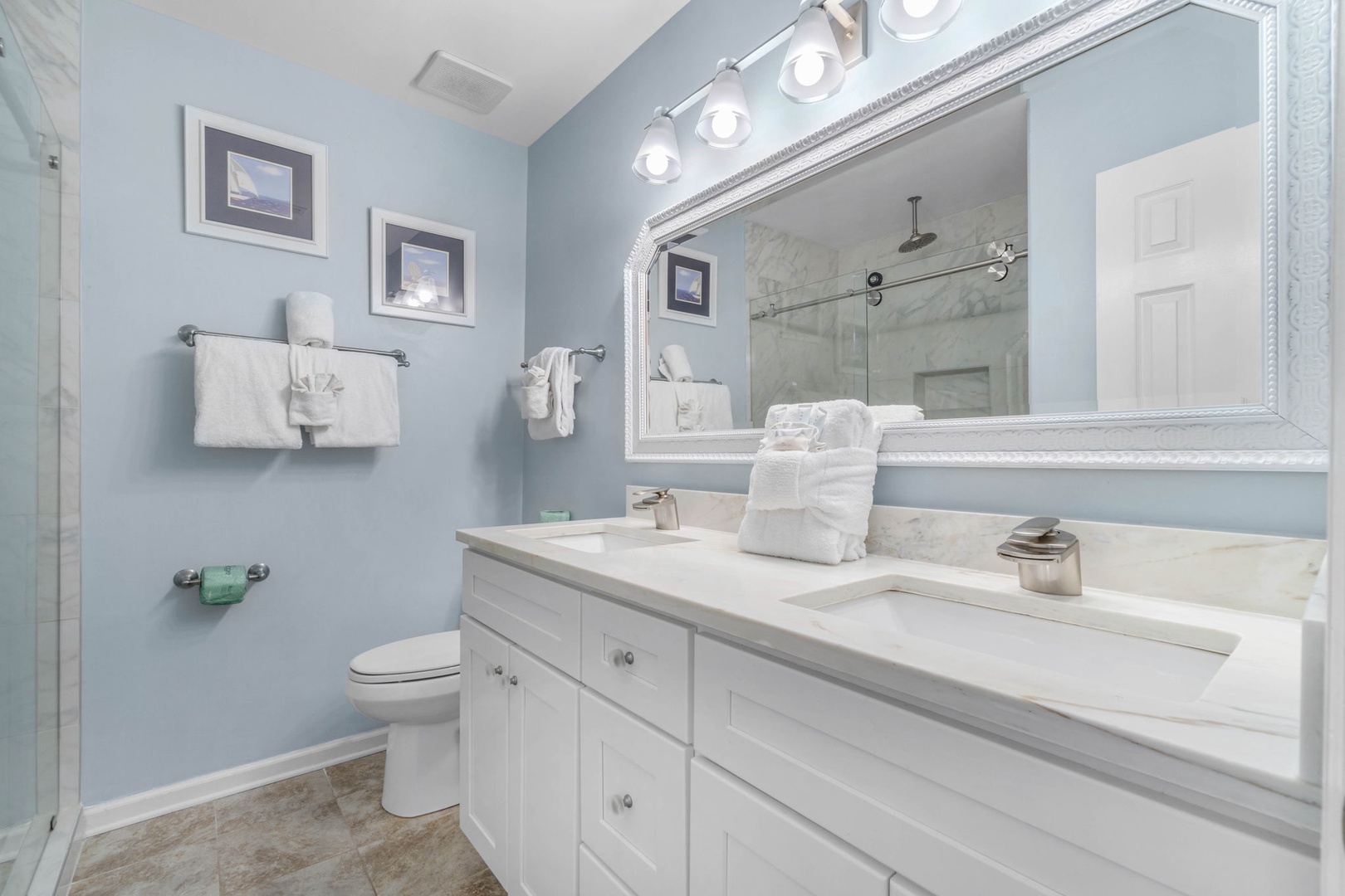 Master bathroom with double vanity