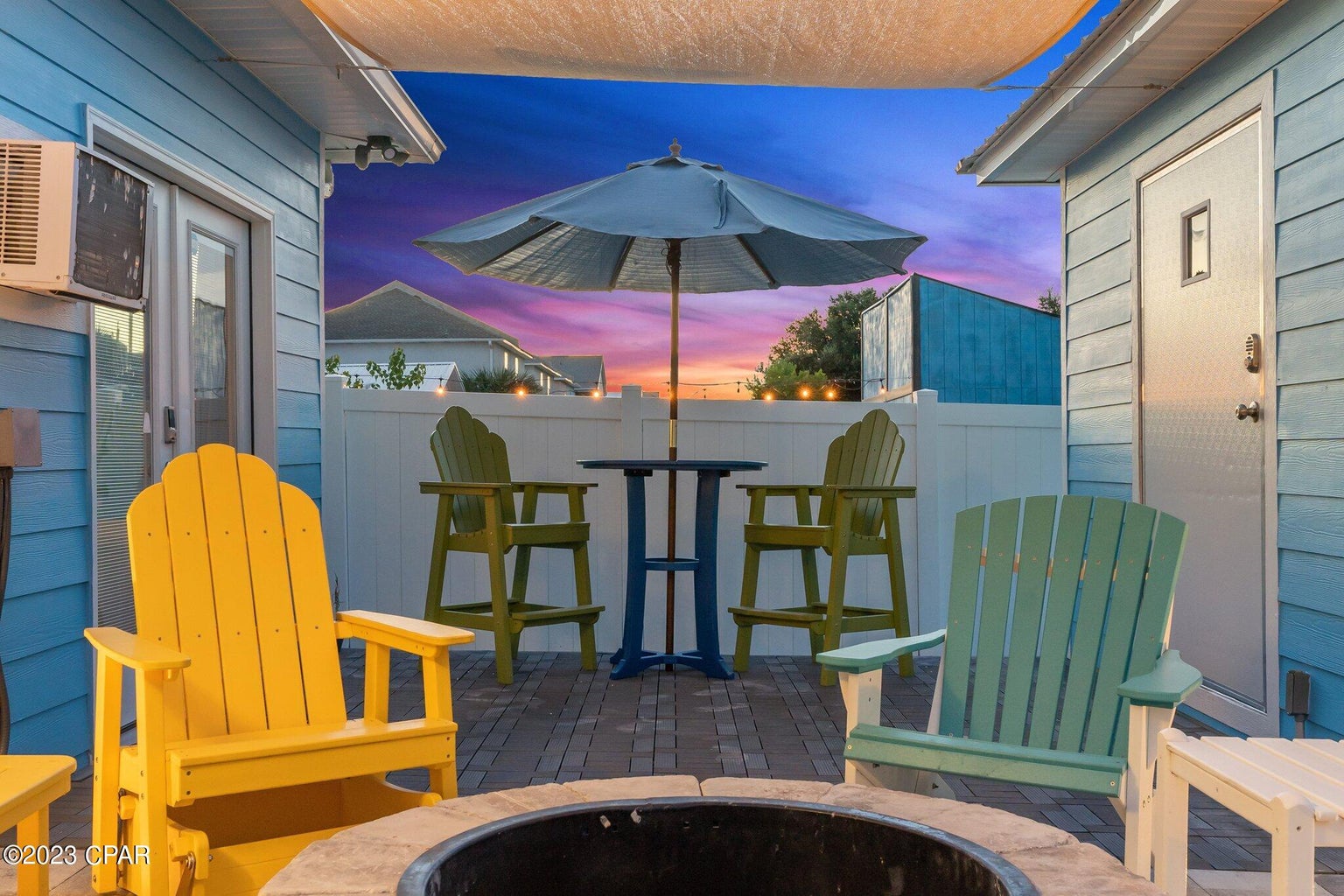Back patio and fire-pit
