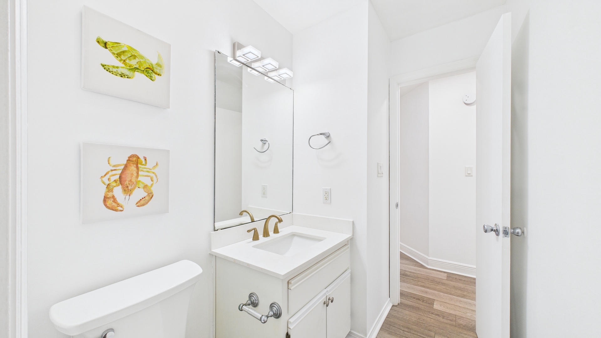 Jack and Jill bathroom with shower and tub combo