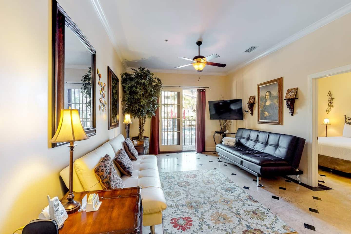 Living room with sleeper sofa