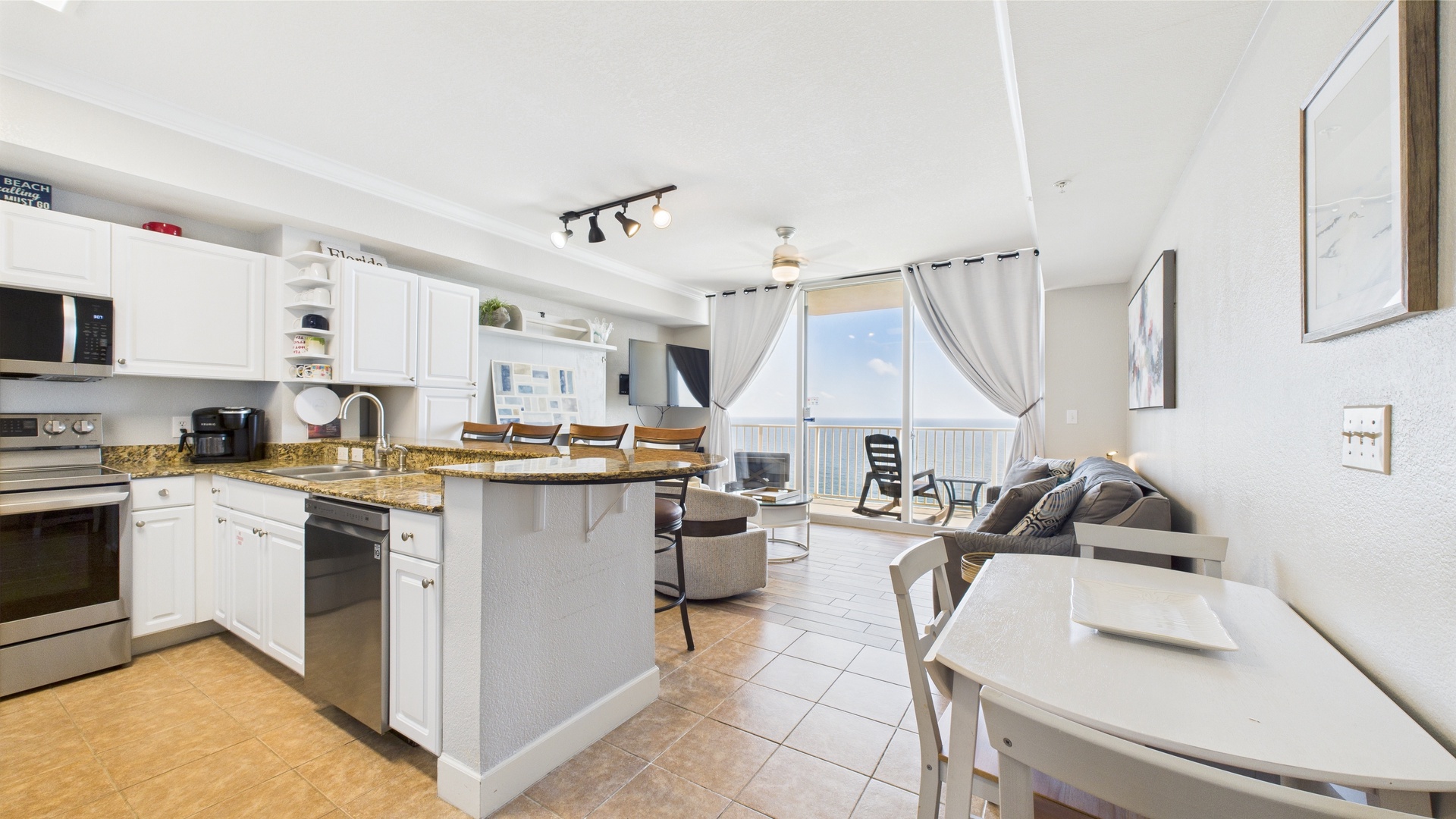 Dining table and full kitchen