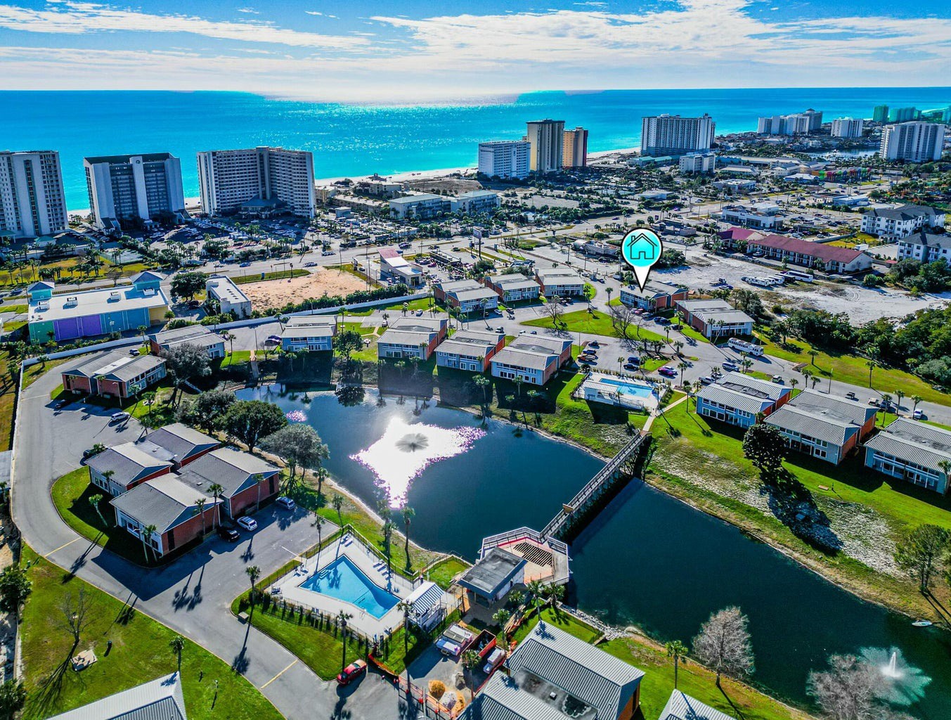 Aerial view of Gulf Terrace Condominiums