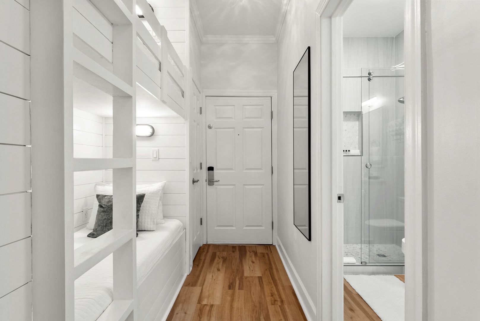 Twin-over-twin bunk beds in hallway (sleeps 2)