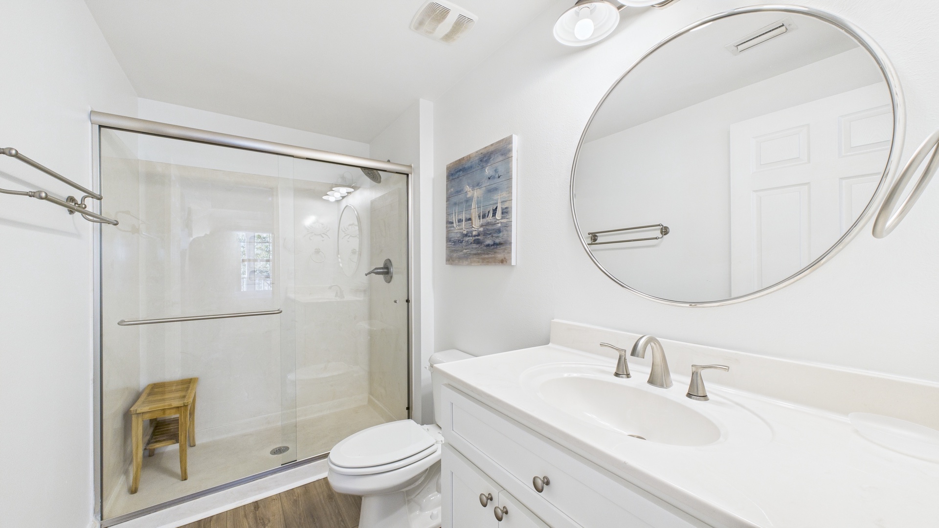 Primary bathroom with walk in shower