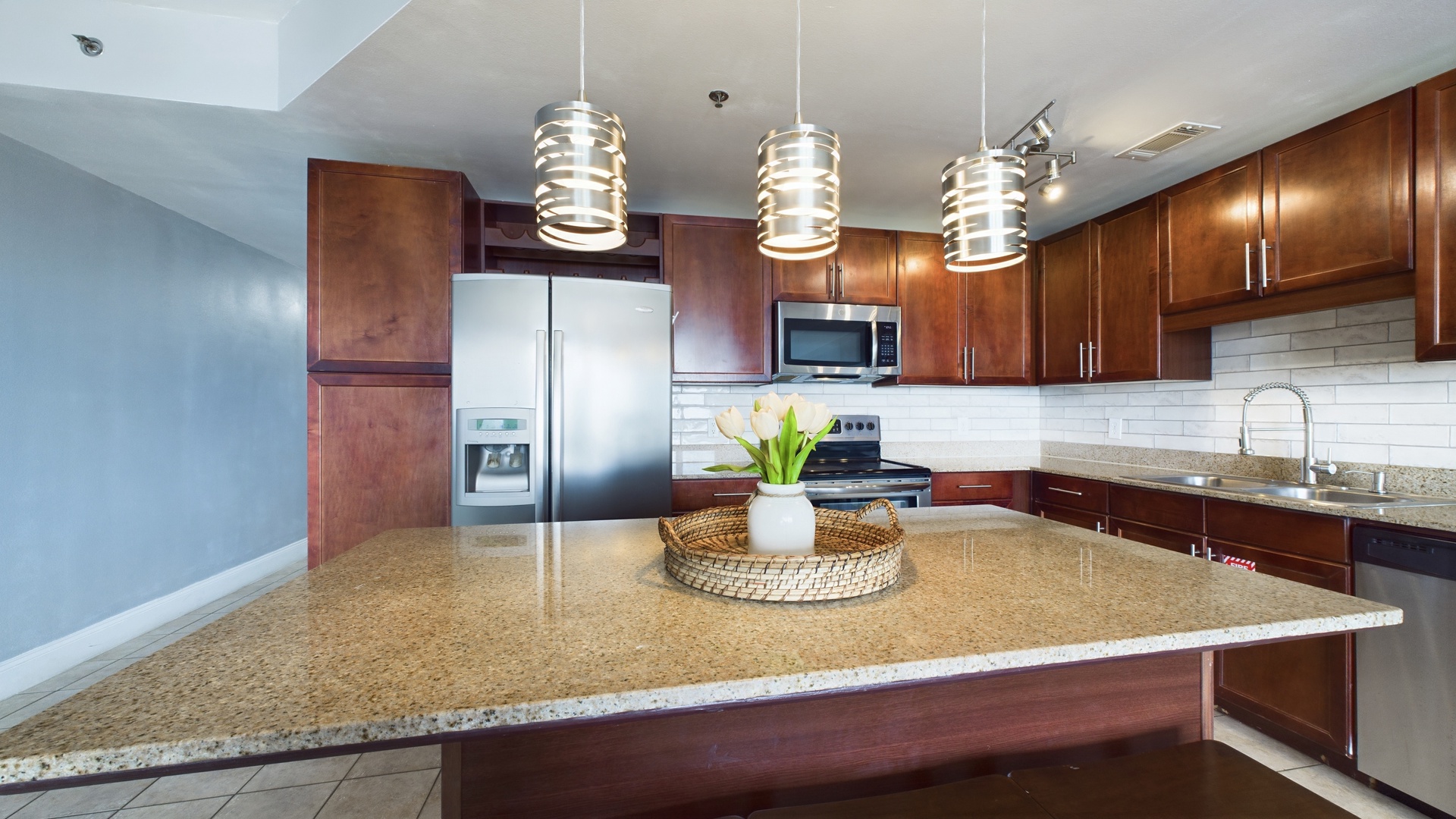 Full kitchen with updated appliances and cooking essentials