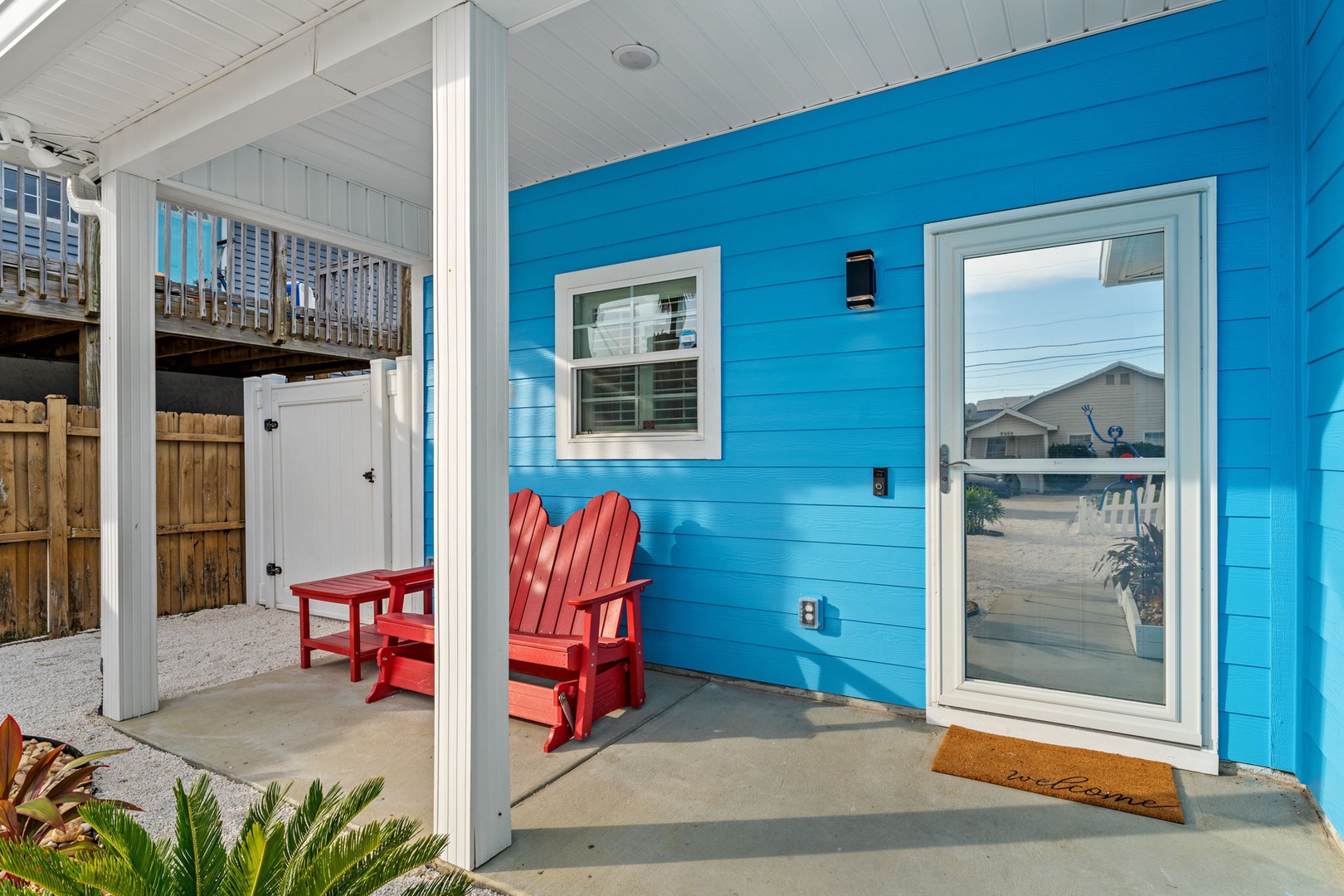 Paved front patio