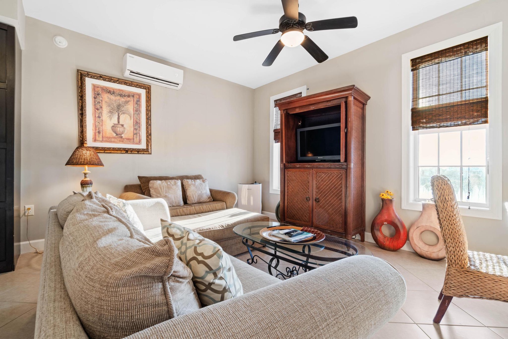 Living area with sleeper sofa
