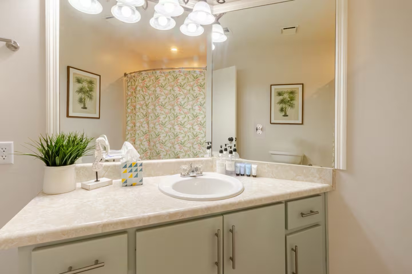 Full bathroom with shower and tub combo