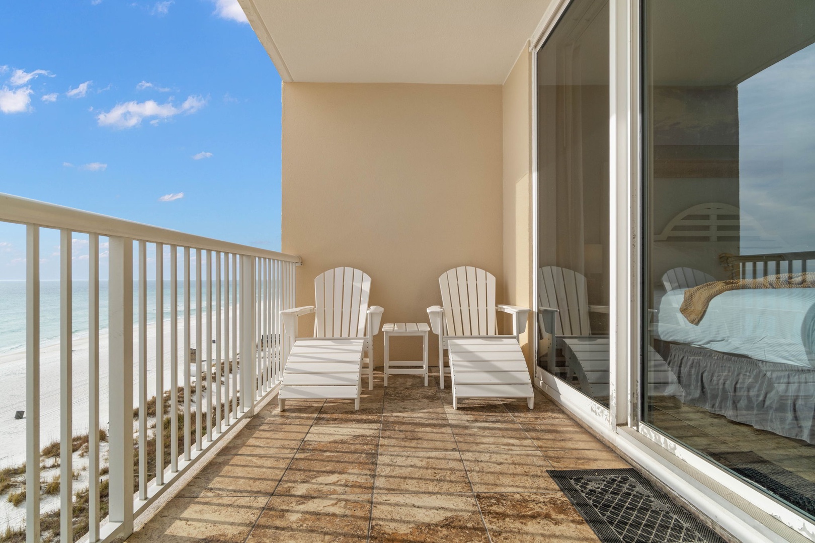 Large balcony with Gulf views