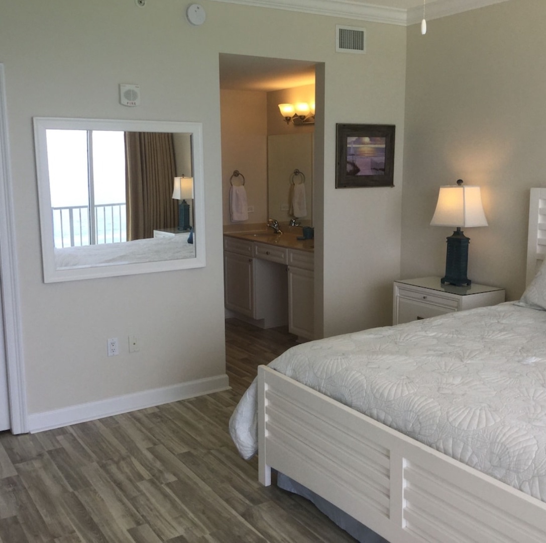 Master bedroom with king-sized bed