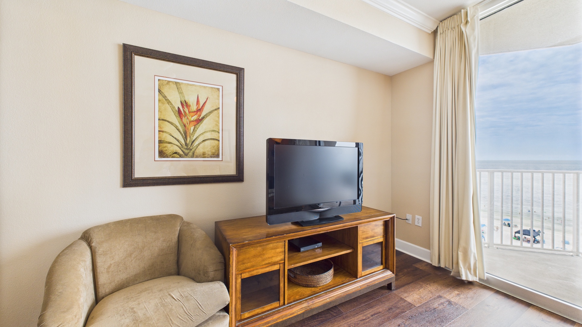 Open concept living area with sleeper sofa (sleeps 2)