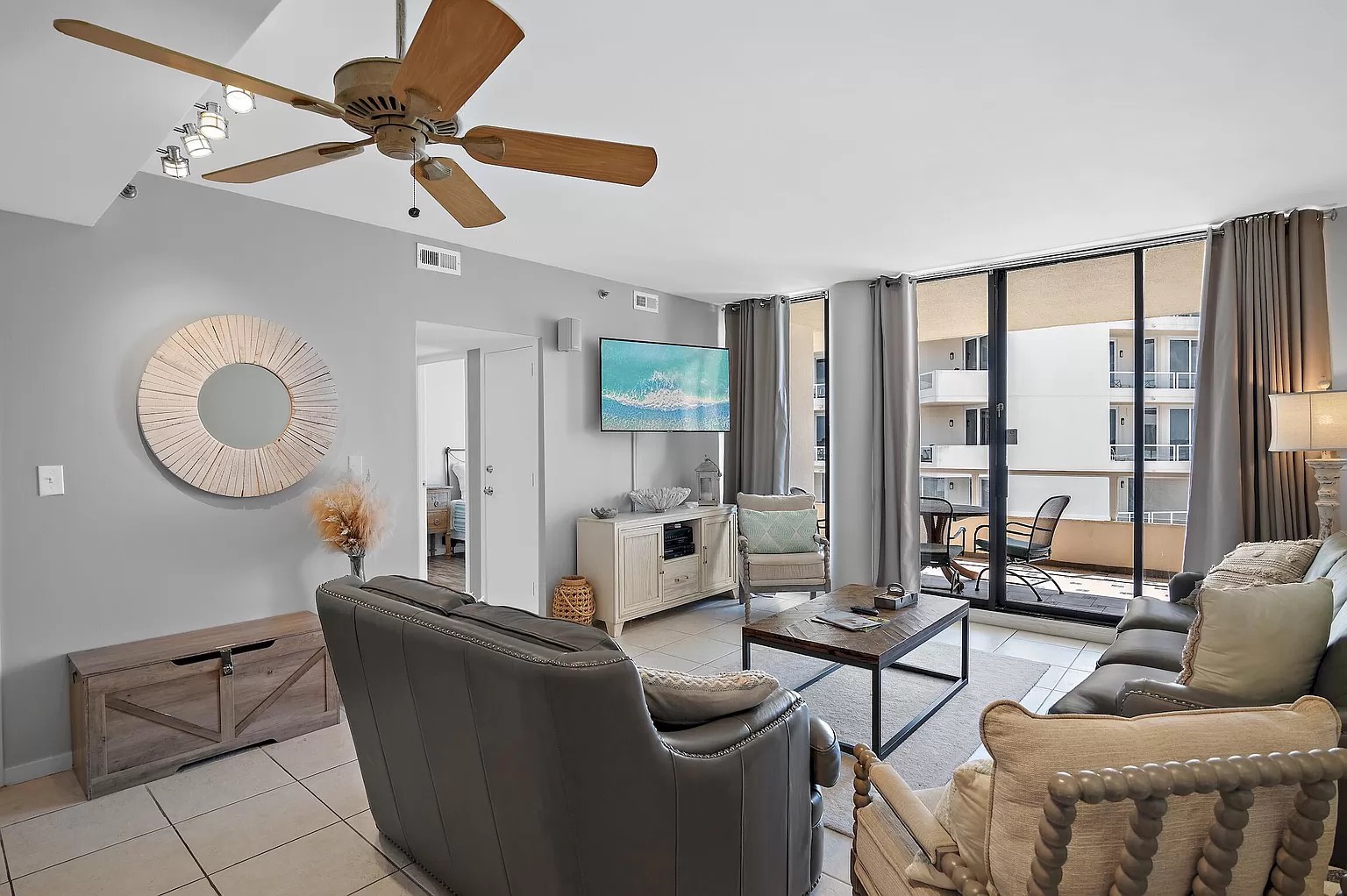 Living room with gulf views