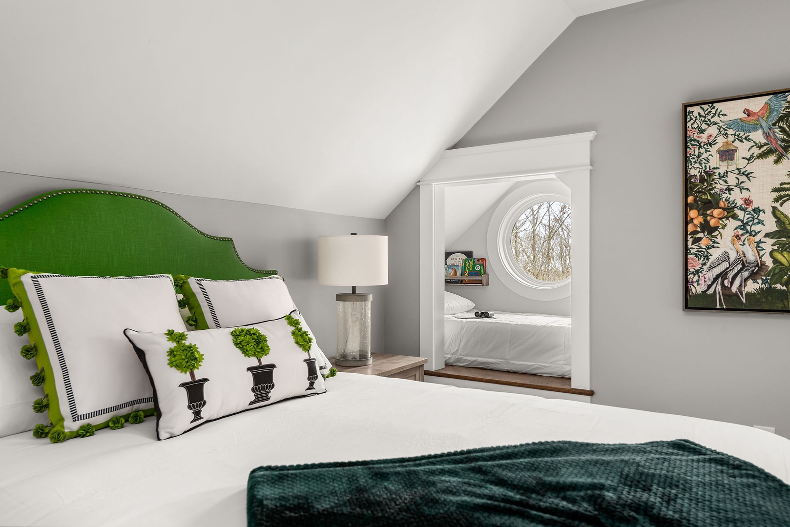 Guest Bedroom 1 upstairs: Queen bed and Twin Bed Cubby-Sleeps 3