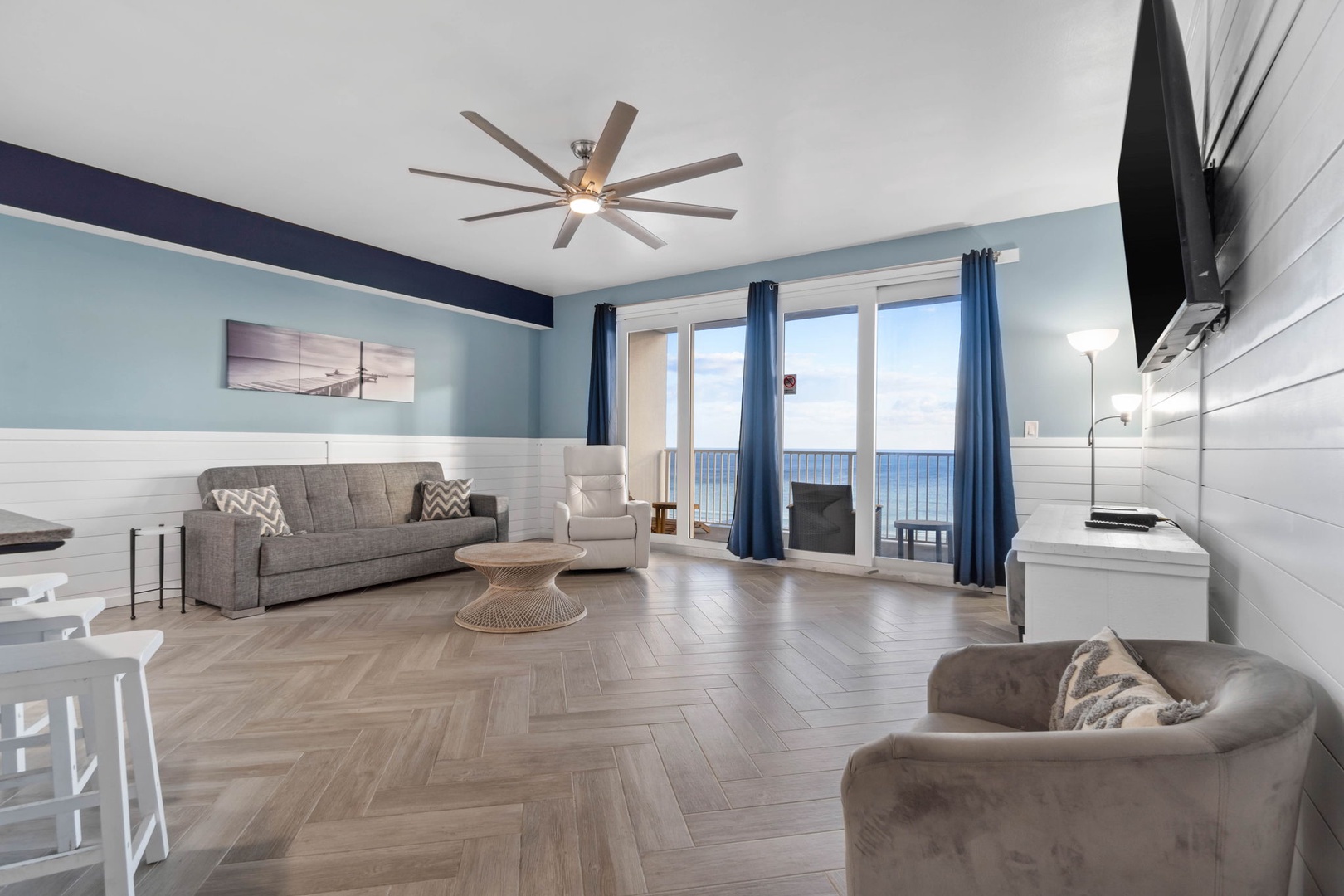 Living room with gulf view