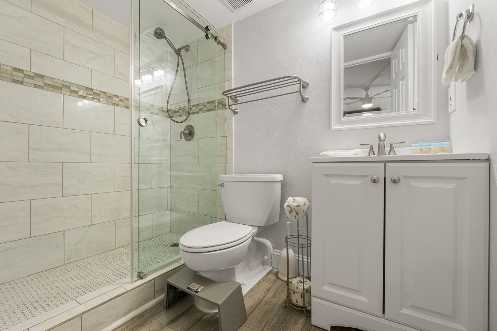Master bathroom with walk-in shower