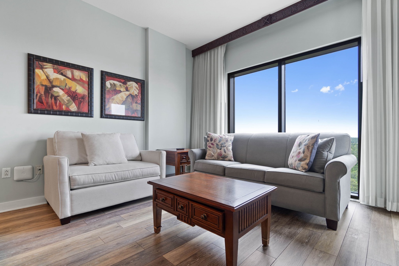 Living room with 2 sleeper sofas