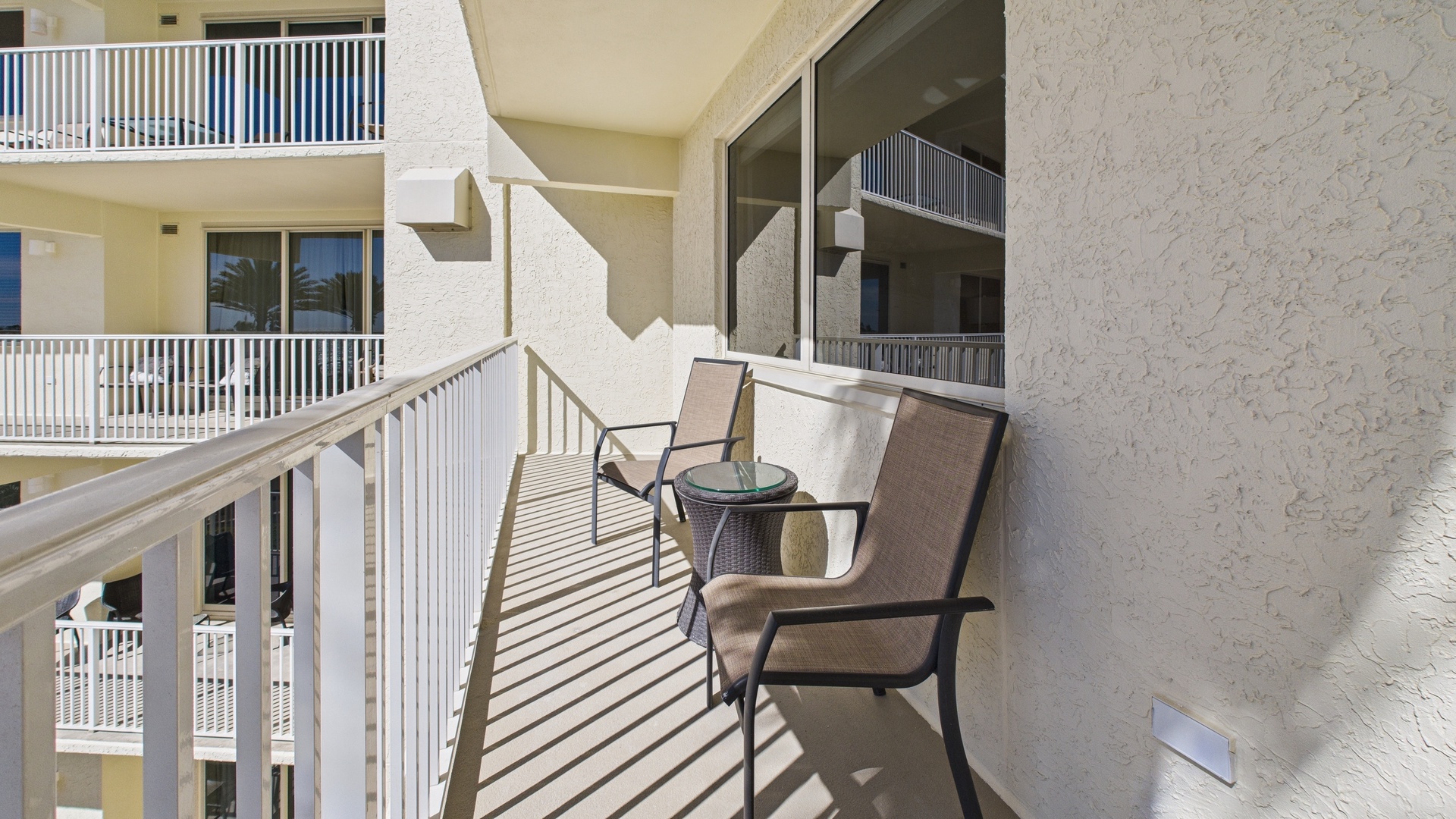 Balcony with ample seating and scenic views