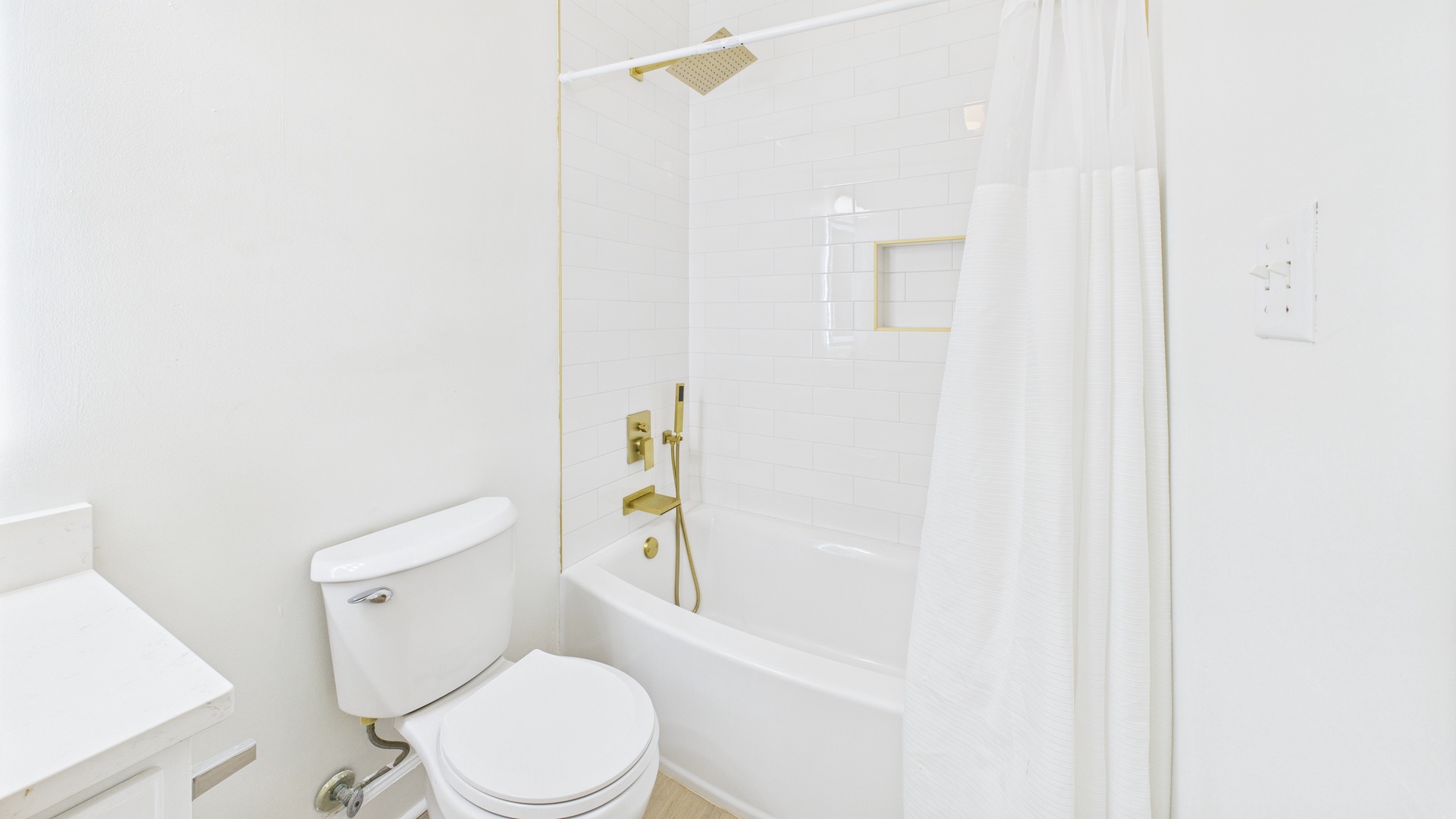 Full bathroom with shower and tub combo