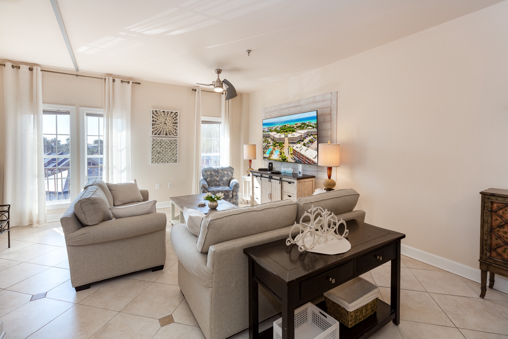 Living area with sleeper and murphy sofa