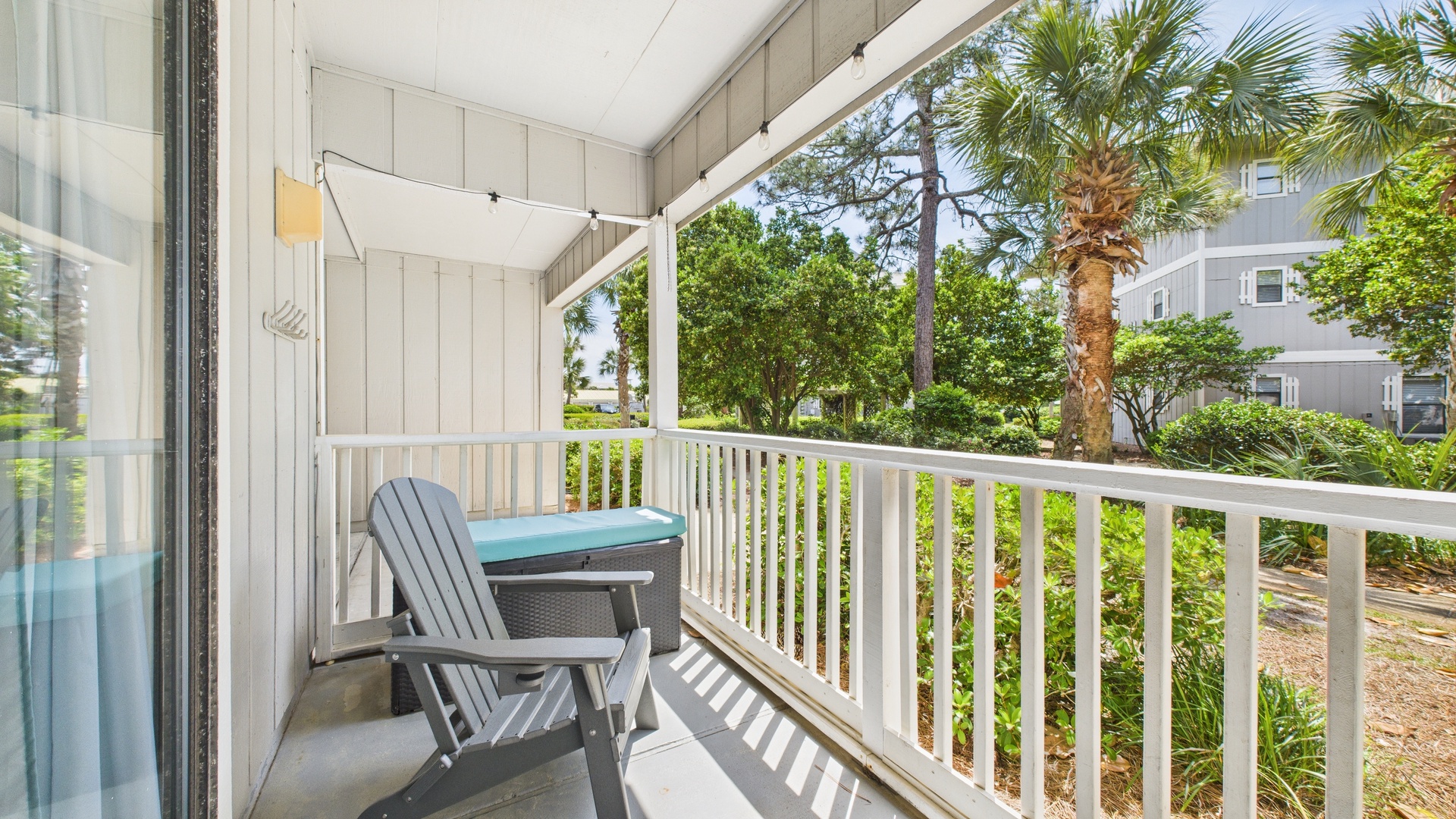 Deck with ample seating and a beautiful view