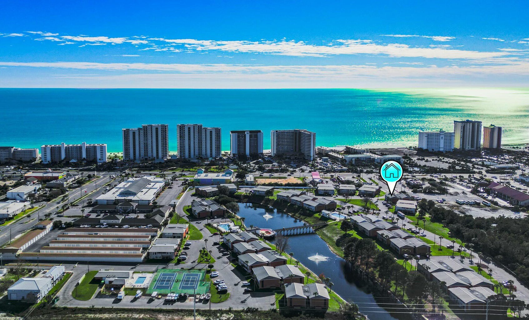 Aerial view of Gulf Terrace Condominiums