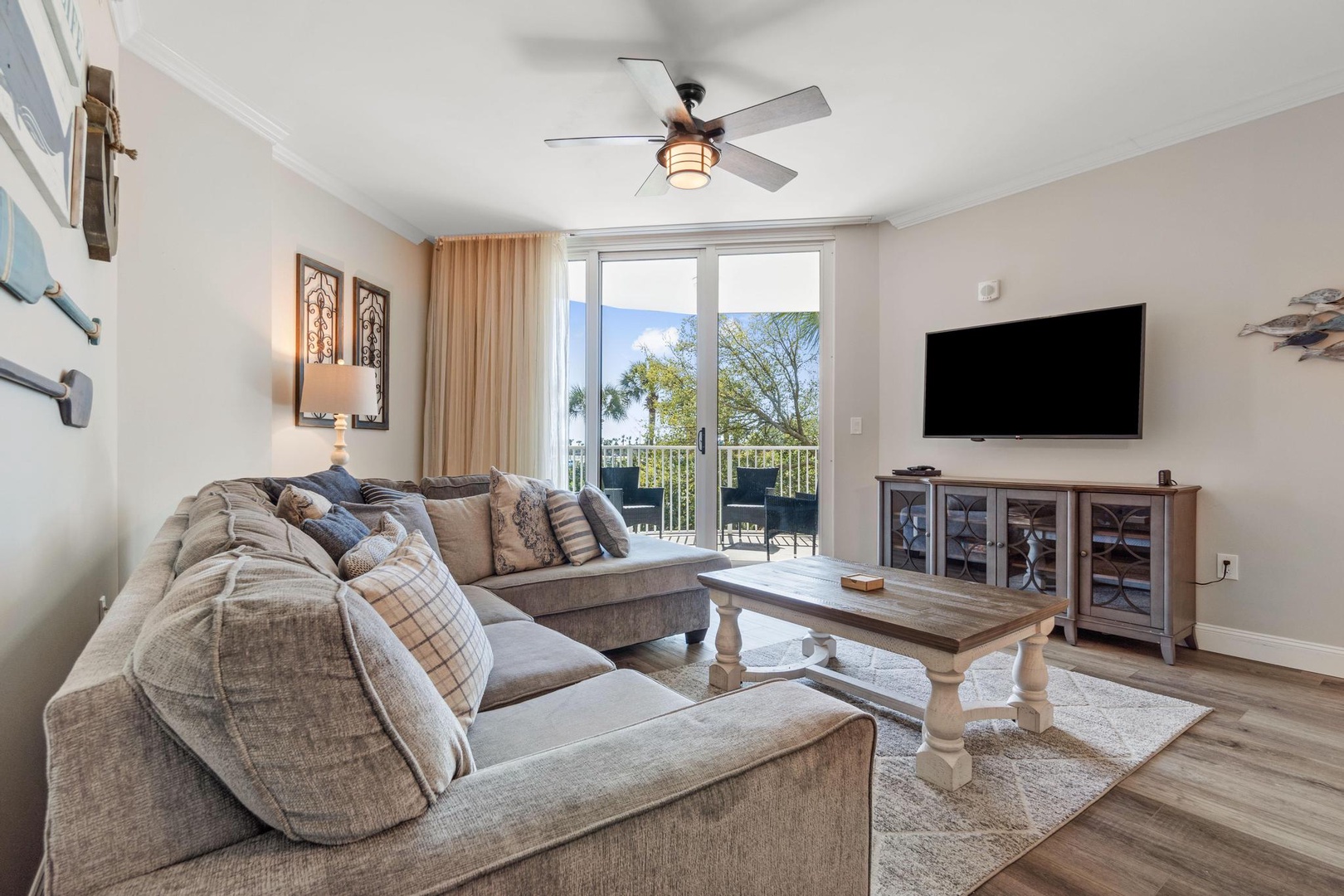 Living room area with sleeper sofa